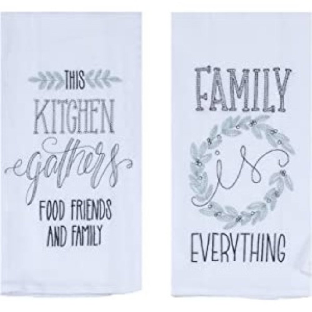 Family Food Friends Farmhouse Flour Sack Towels by Kay Dee